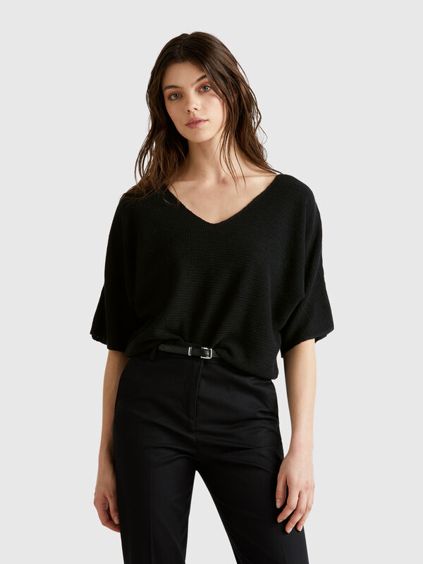 Camisola reversível cropped Mulher