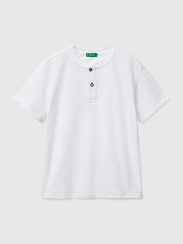 T-shirt com carcela de botões Menino