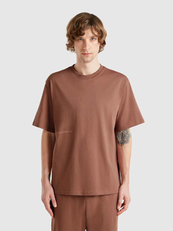 T-shirt com estampa logótipo Homem