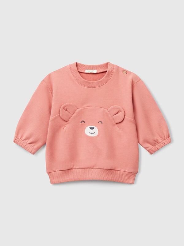 Sweat com bordado e patch Recém-nascido