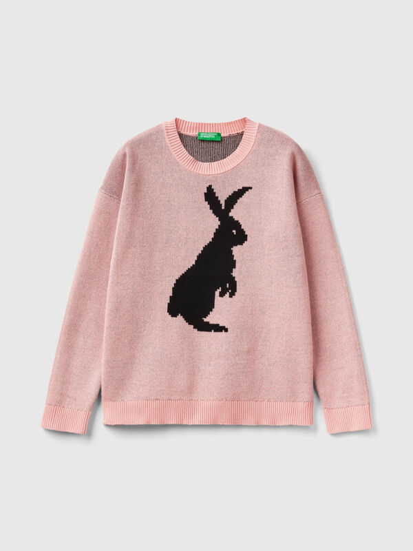 Camisola com desenho de coelho