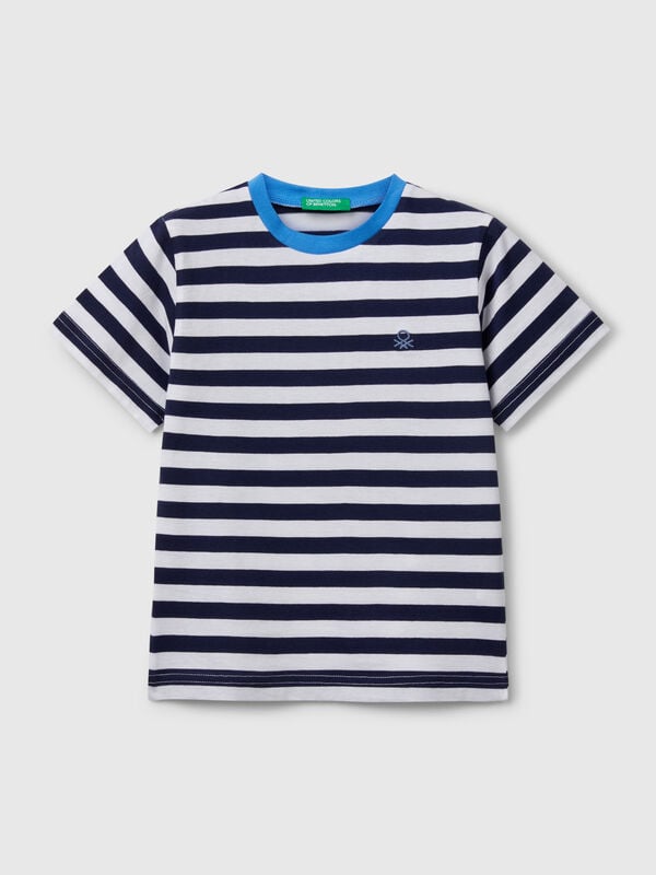 Camiseta listrada 100% algodão Menino