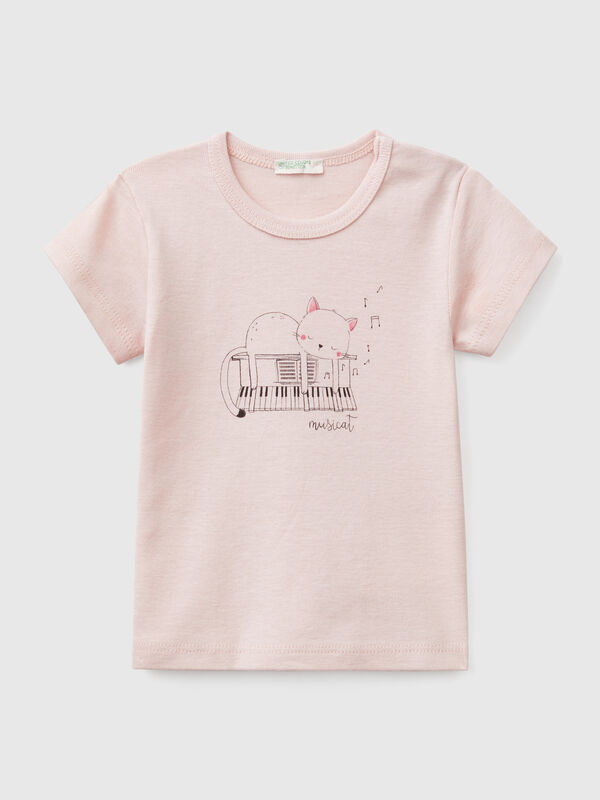 T-shirt de manga curta em algodão  Recém-nascido
