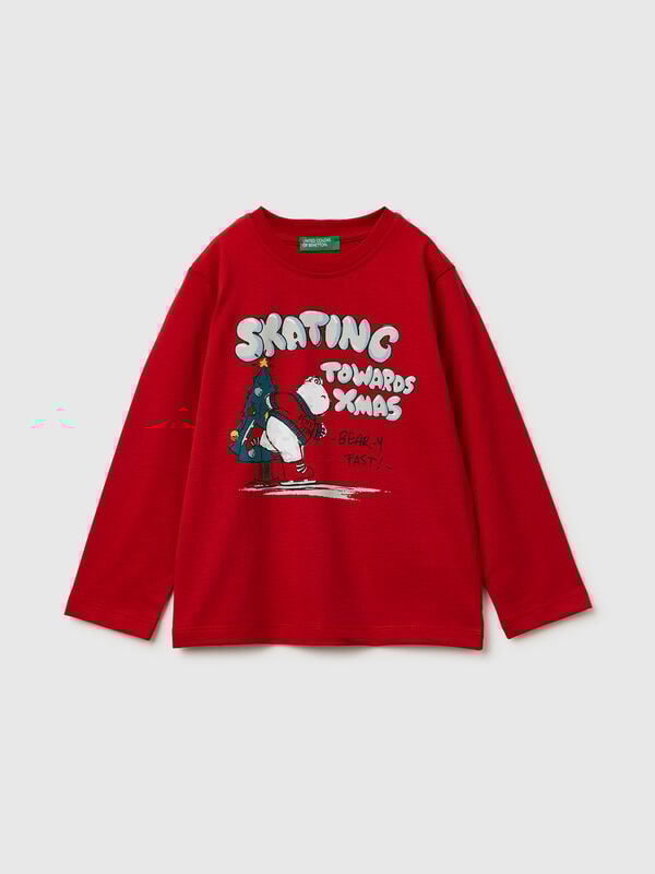 T-shirt com estampa em algodão quente Menino