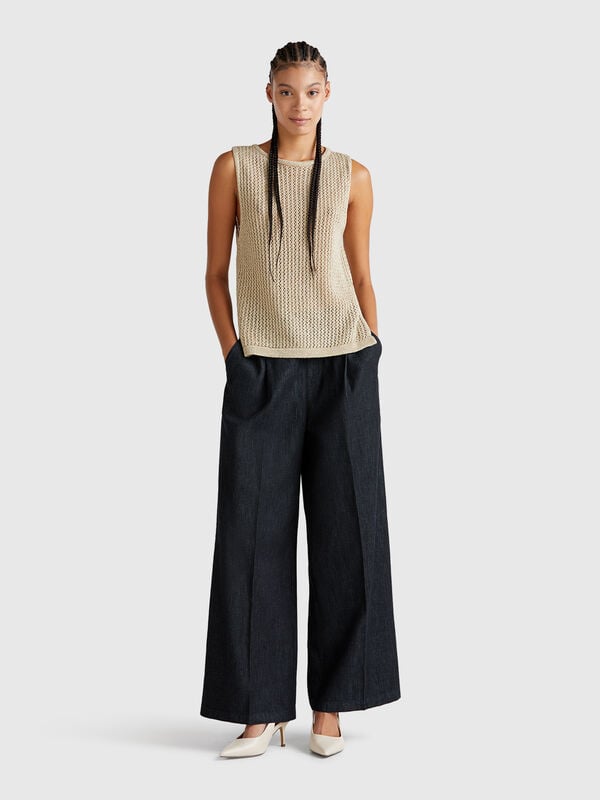 Jeans com elástico na cintura Mulher