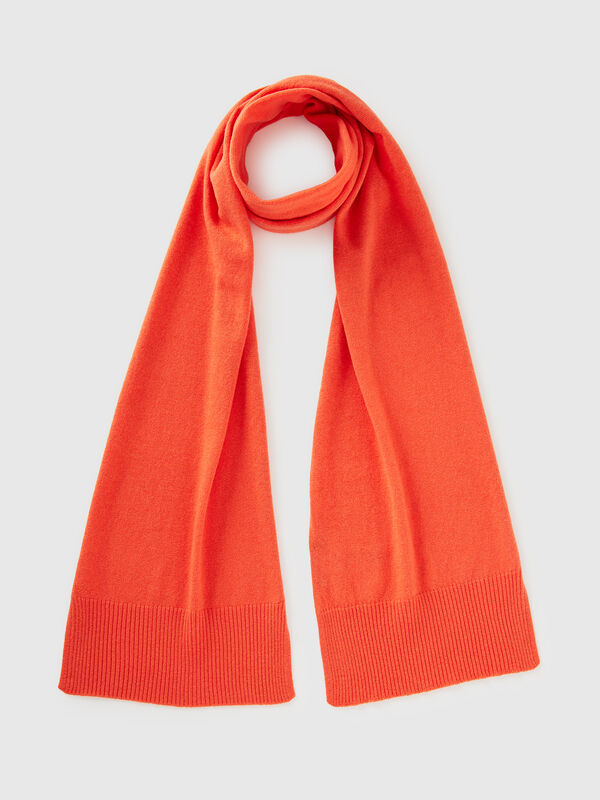 Écharpe alaranjada em pura lã Merino Mulher