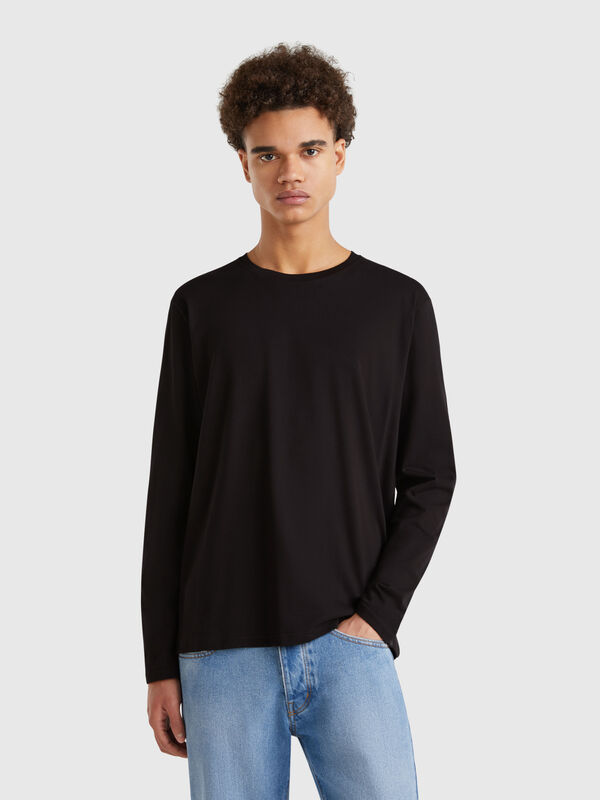 T-shirt de manga comprida em algodão puro Homem