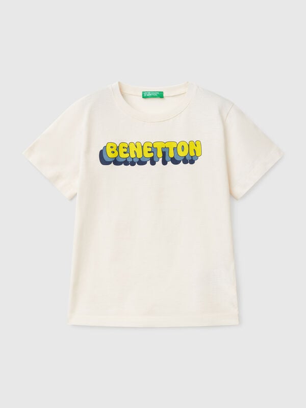 T-shirt com estampa logótipo Menino