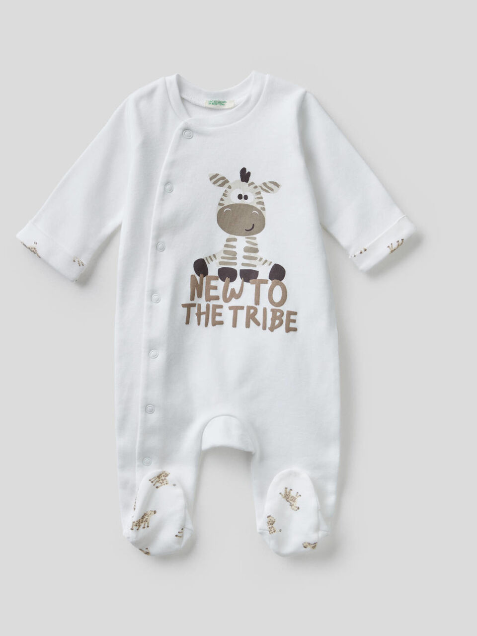 Babygrow de algodão orgânico com estampa image number 1