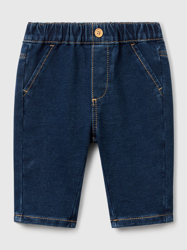 Calças efeito denim Recém-nascido