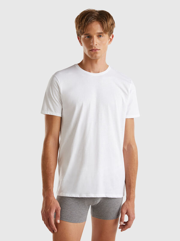 T-shirt em algodão de fibra longa Homem