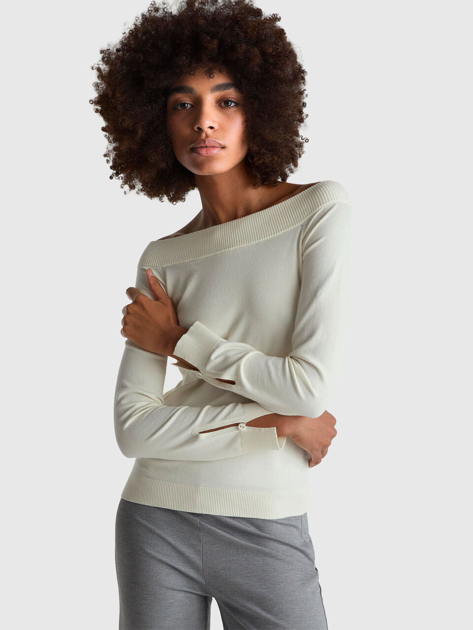 BOAT-NECK SWEAT.L/S Mulher image number null
