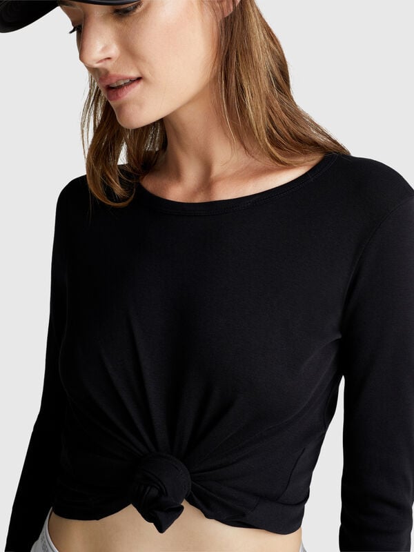 T-shirt de manga comprida 100% algod&atilde;o Mulher