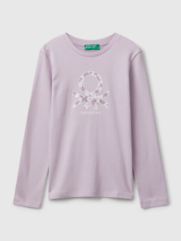 T-shirt com estampa glitter Menina