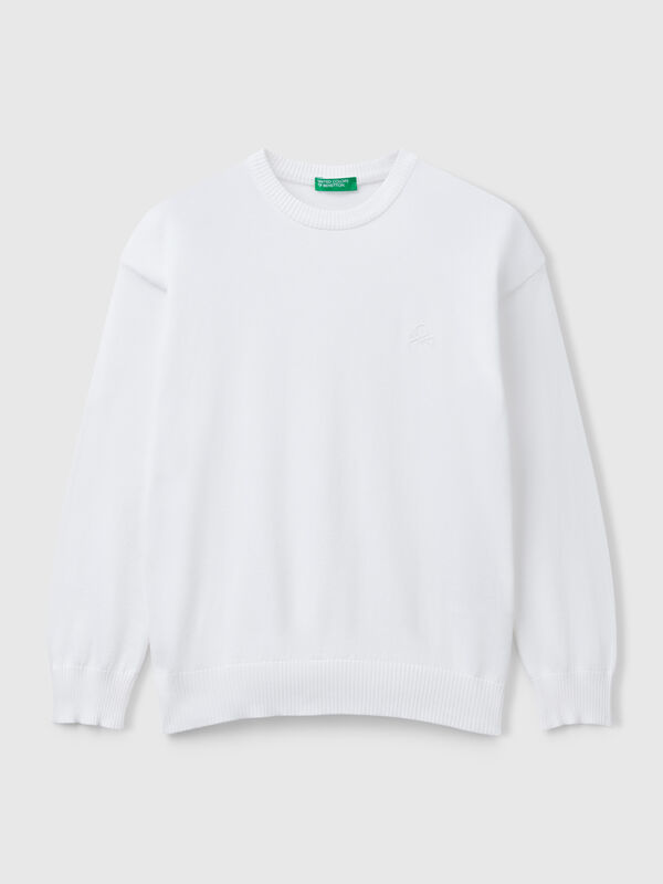 Camisola em algodão puro com logótipo Menino