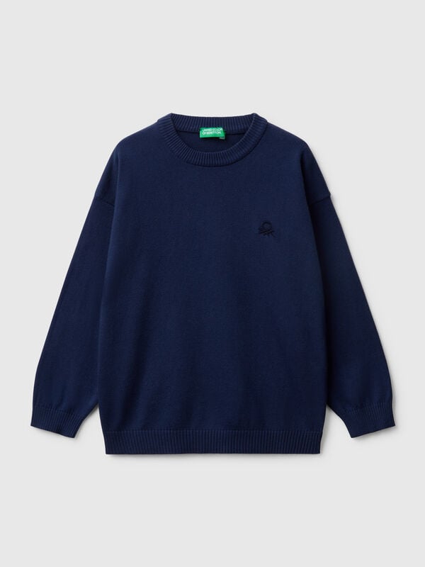 Camisola em algodão puro com logótipo Menino