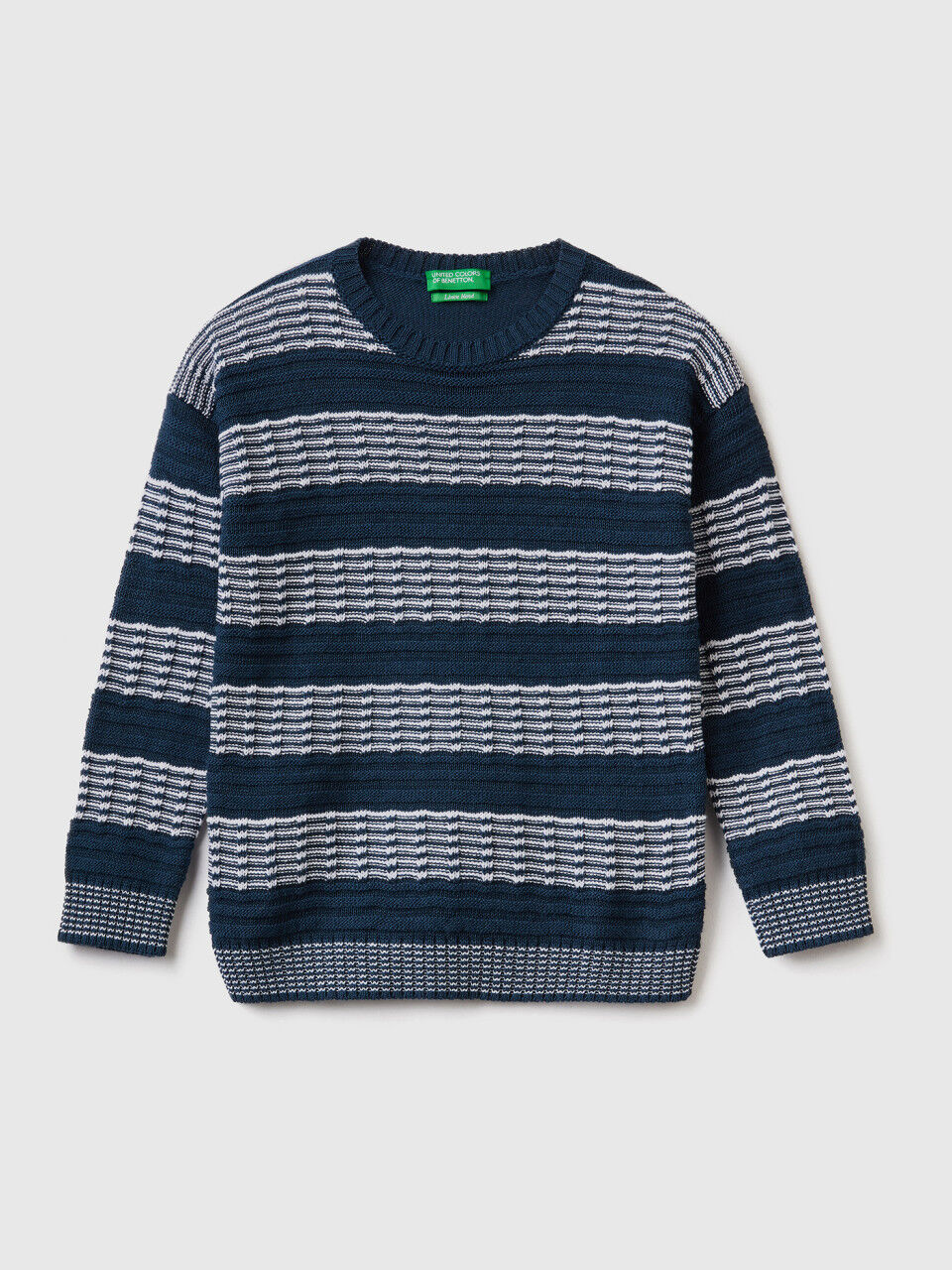 Camisola de gola redonda em mescla linho