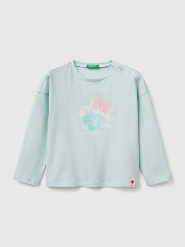 T-shirt com estampa efeito perolado Menina