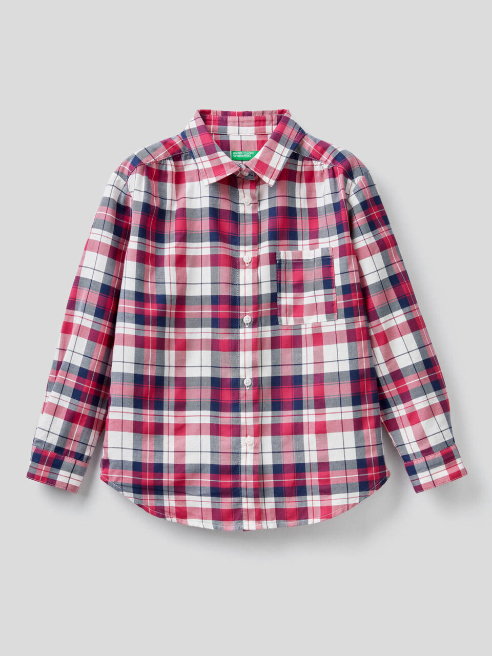 Camisa aos quadrados em algodão misto image number 1
