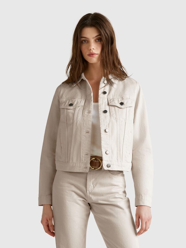 Blusão rider de jeans Mulher