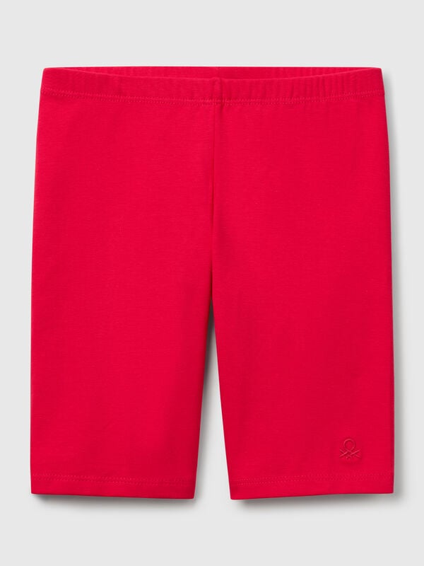 Leggings curtas em algodão stretch Menina
