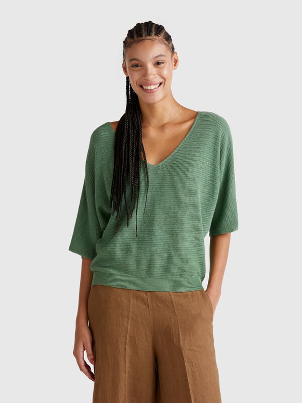 Camisola reversível cropped Mulher