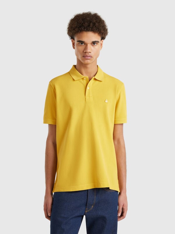 Polo regular fit mostarda Homem