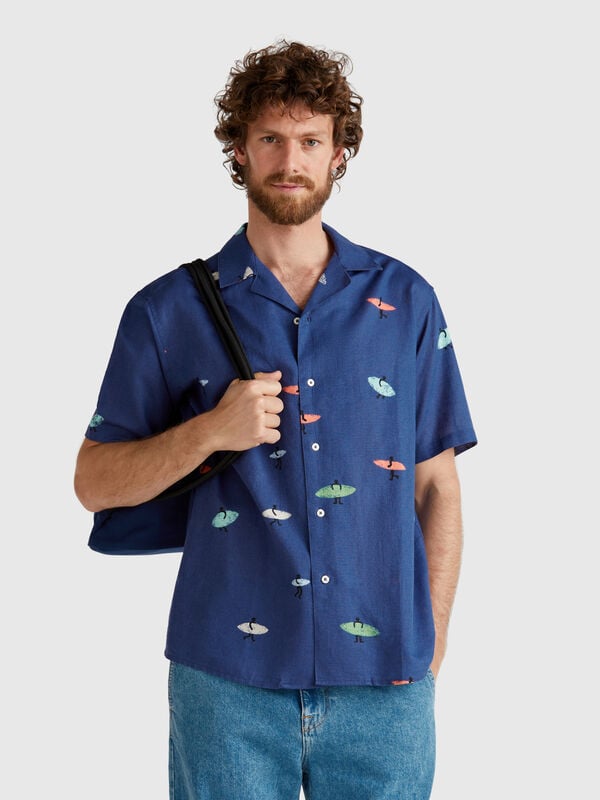 Camisa com estampa surf Homem