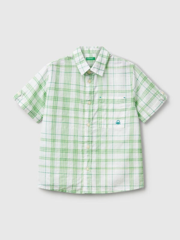 Camisa aos quadrados 100% algodão Menino