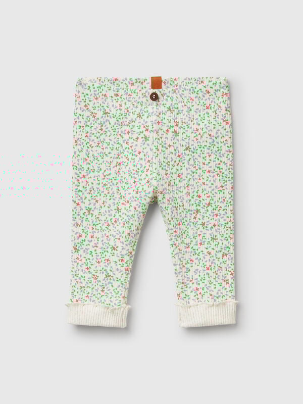 Leggings com estampa floral Recém-nascido