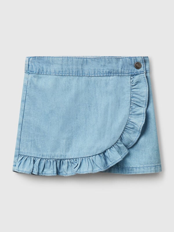 Saia-calça em chambray Menina