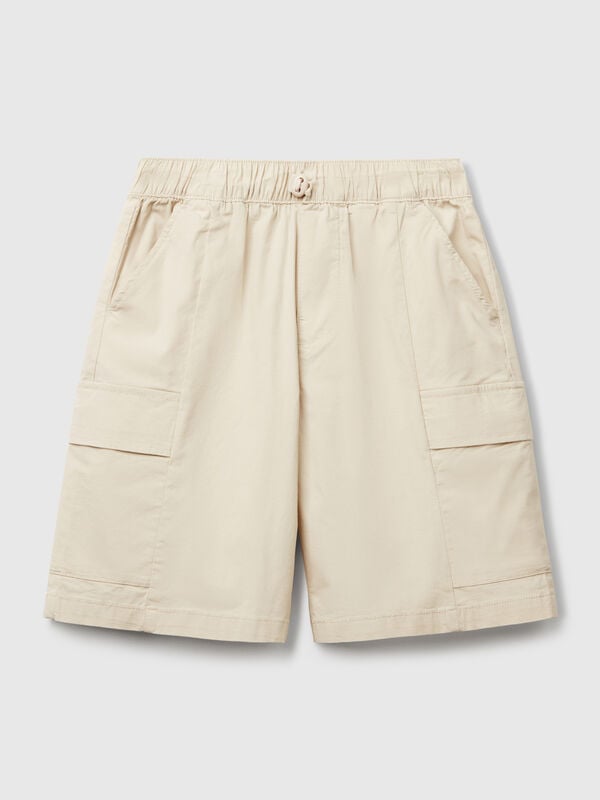 Bermudas parachute em algodão stretch Menino