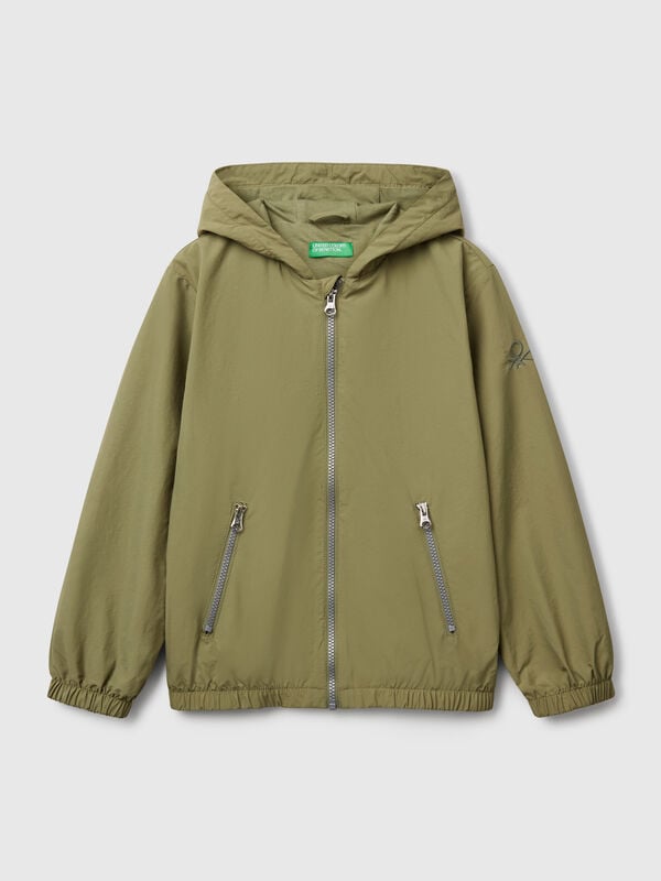 Jaqueta de nylon com capuz Menino