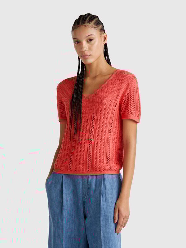 Camisola com perfurações Mulher