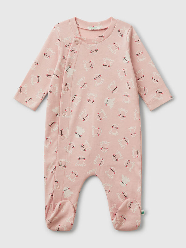 Babygrow comprido com estampa padrão Recém-nascido