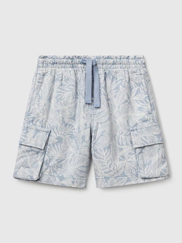 Bermudas cargo com estampa tropical Menino