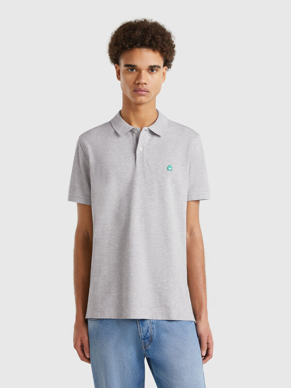 Polo regular fit cinza mélange Homem