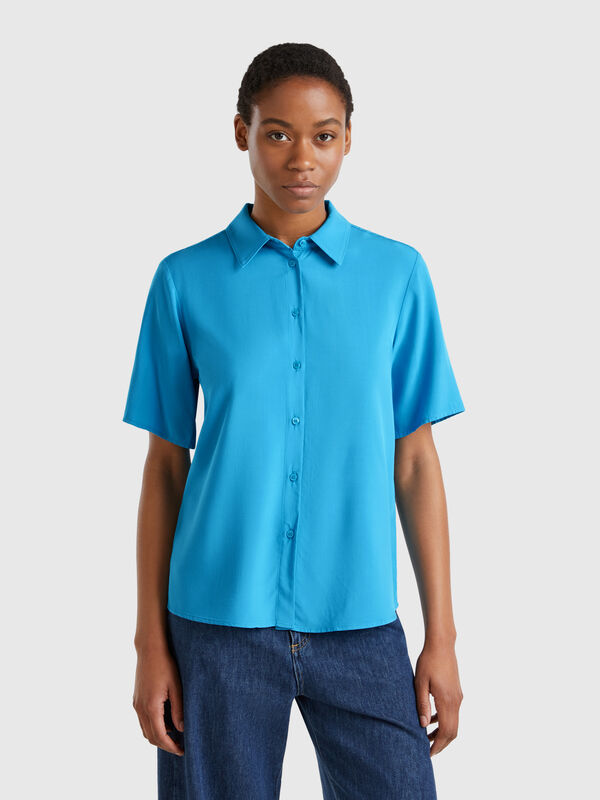 Camisa manga 3/4 em viscose Mulher