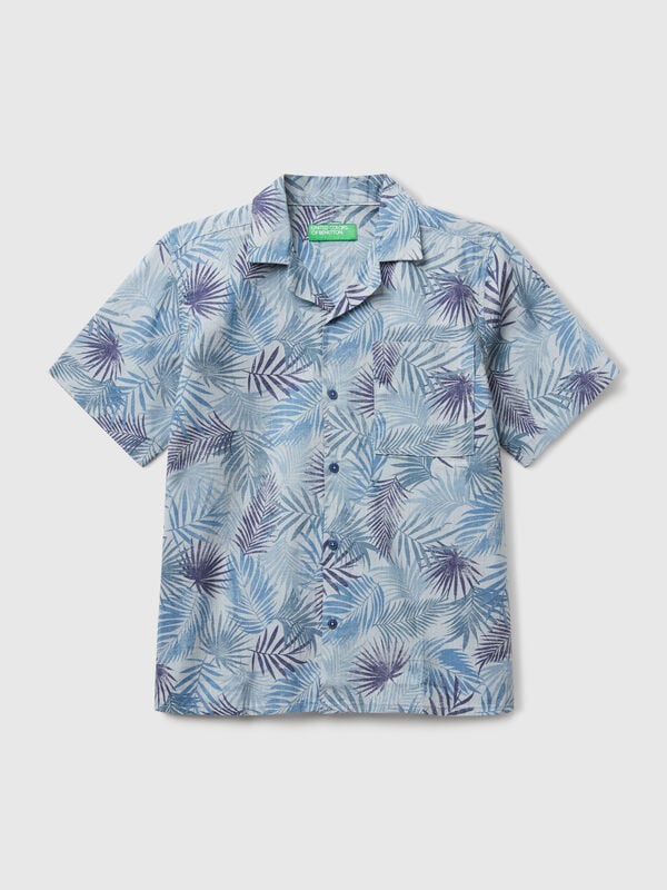Camisa com estampa tropical Menino