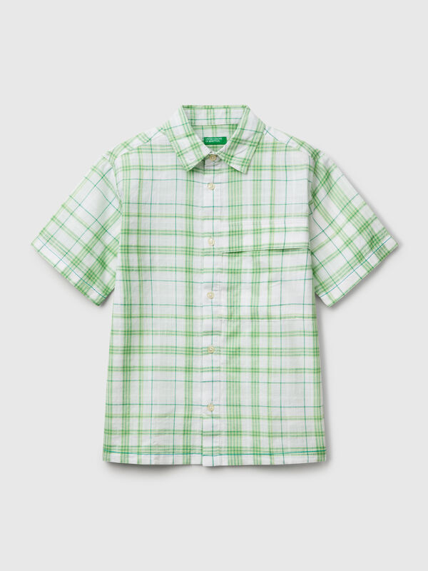 Camisa over fit aos quadrados Menino