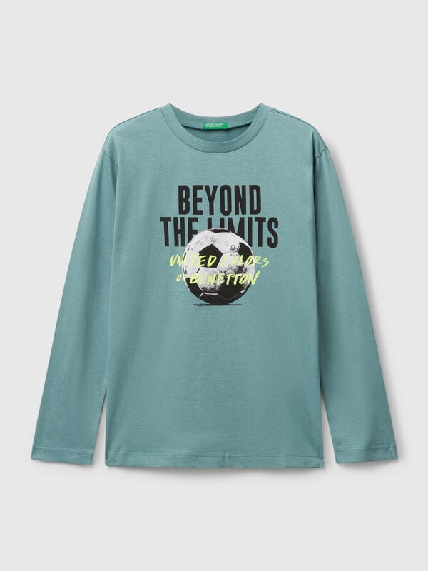 T-shirt em algodão com estampa Menino