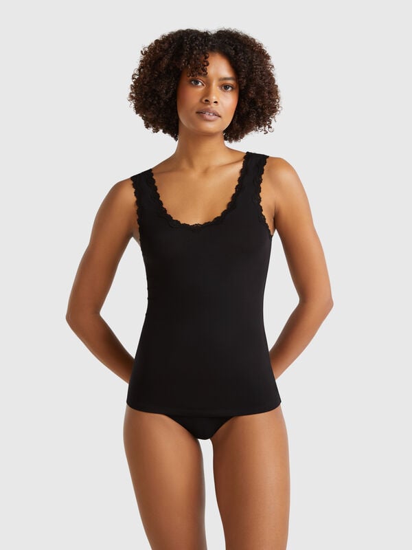 Top em Modal® com renda Mulher
