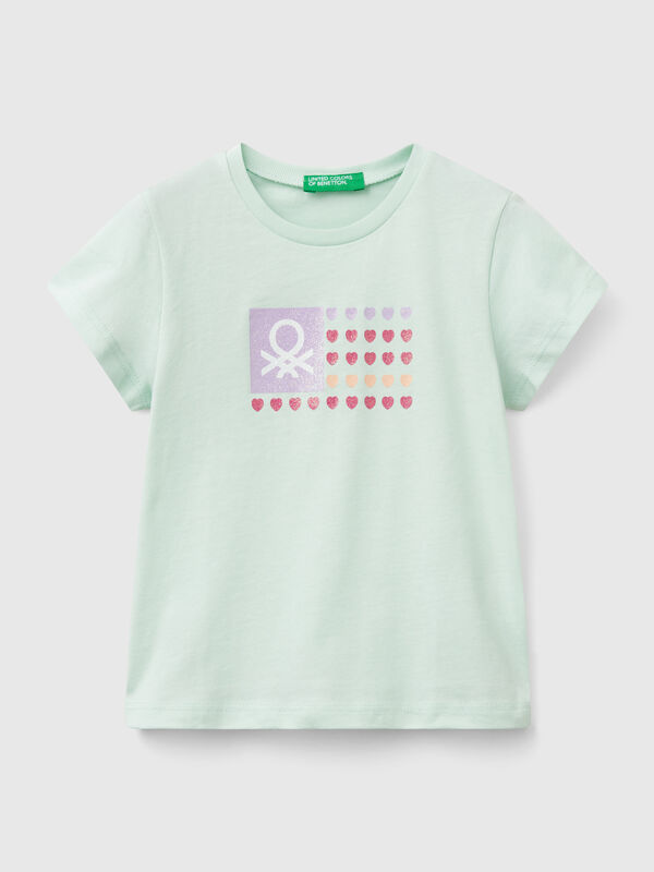 T-shirt com estampa glitter Menina
