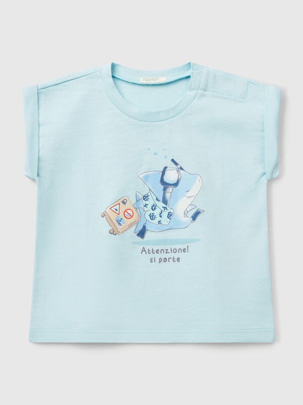 T-shirt de manga curta com estampa Recém-nascido