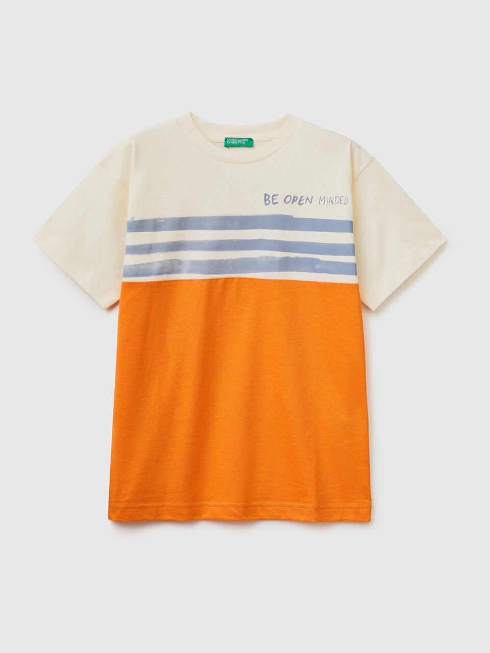T-shirt color block com estampa