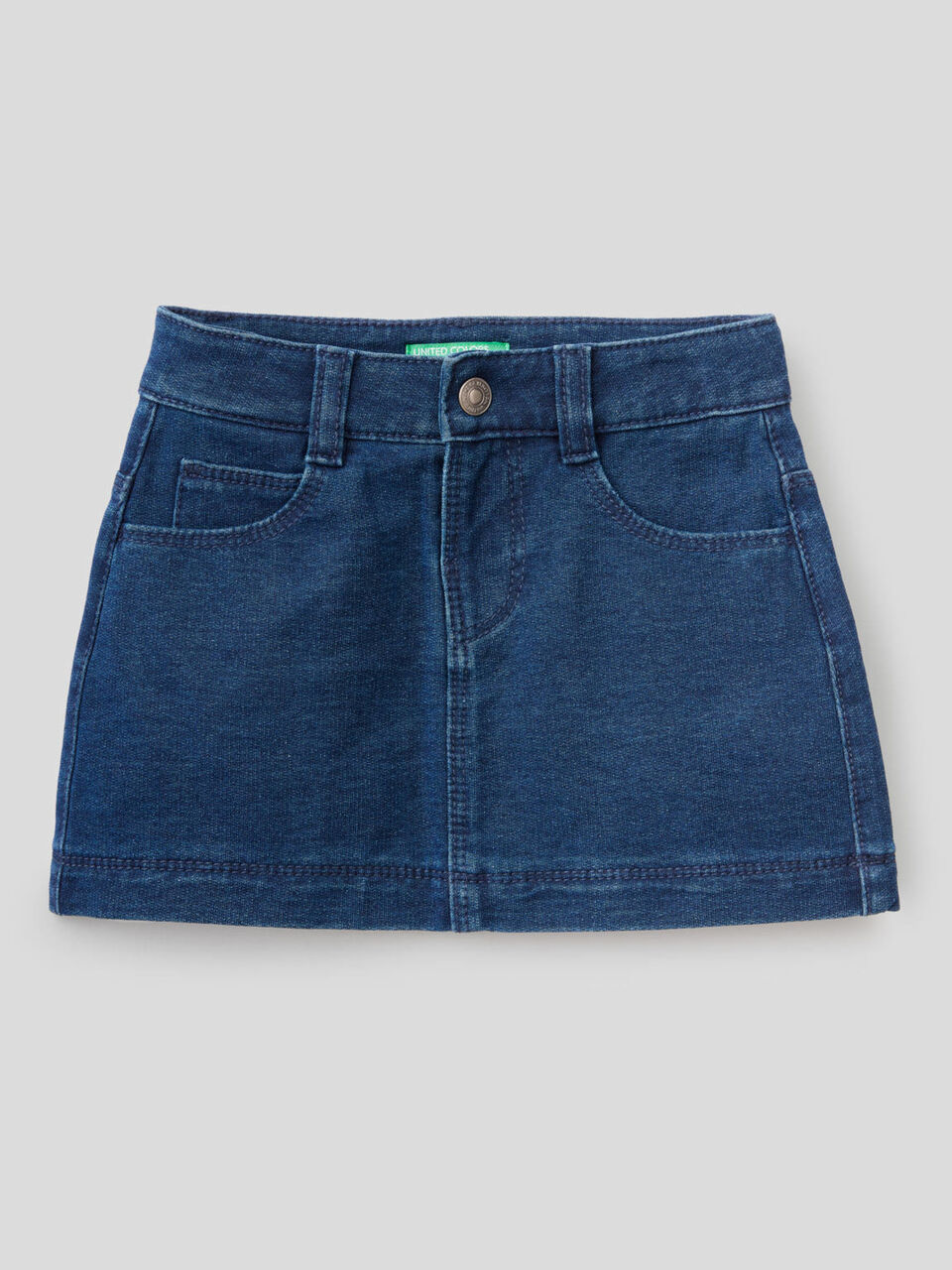 Minissaia em felpo efeito denim image number 1