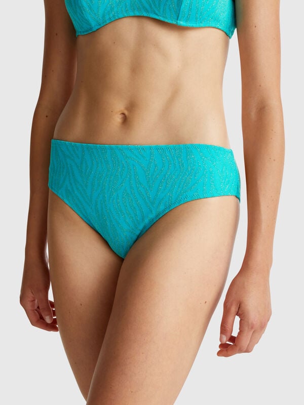 Slip de biquíni animalier de lateral alta Mulher