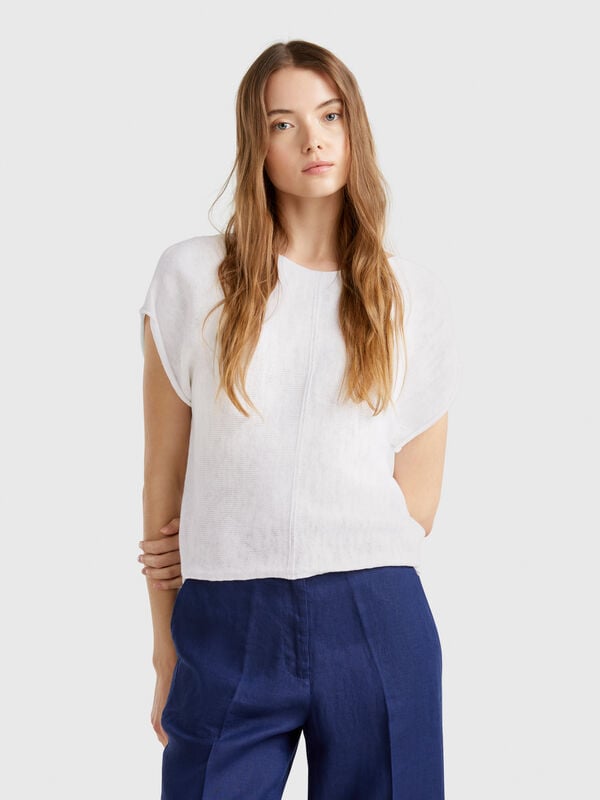 Camisola em algodão e linho Mulher