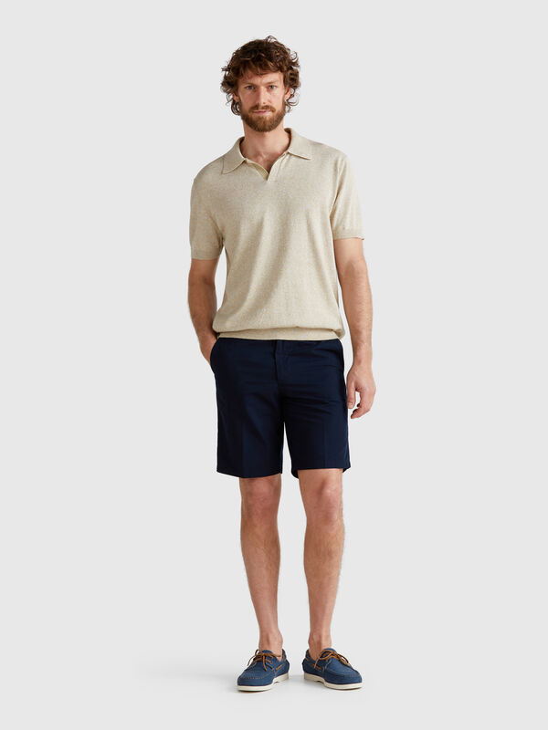 Bermudas chino em lona Homem