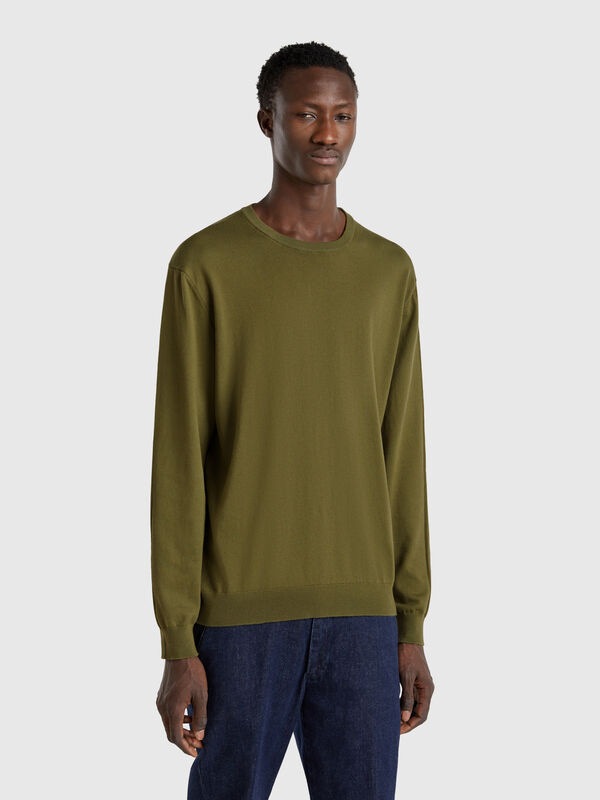 Camisola de gola redonda 100% algodão Homem